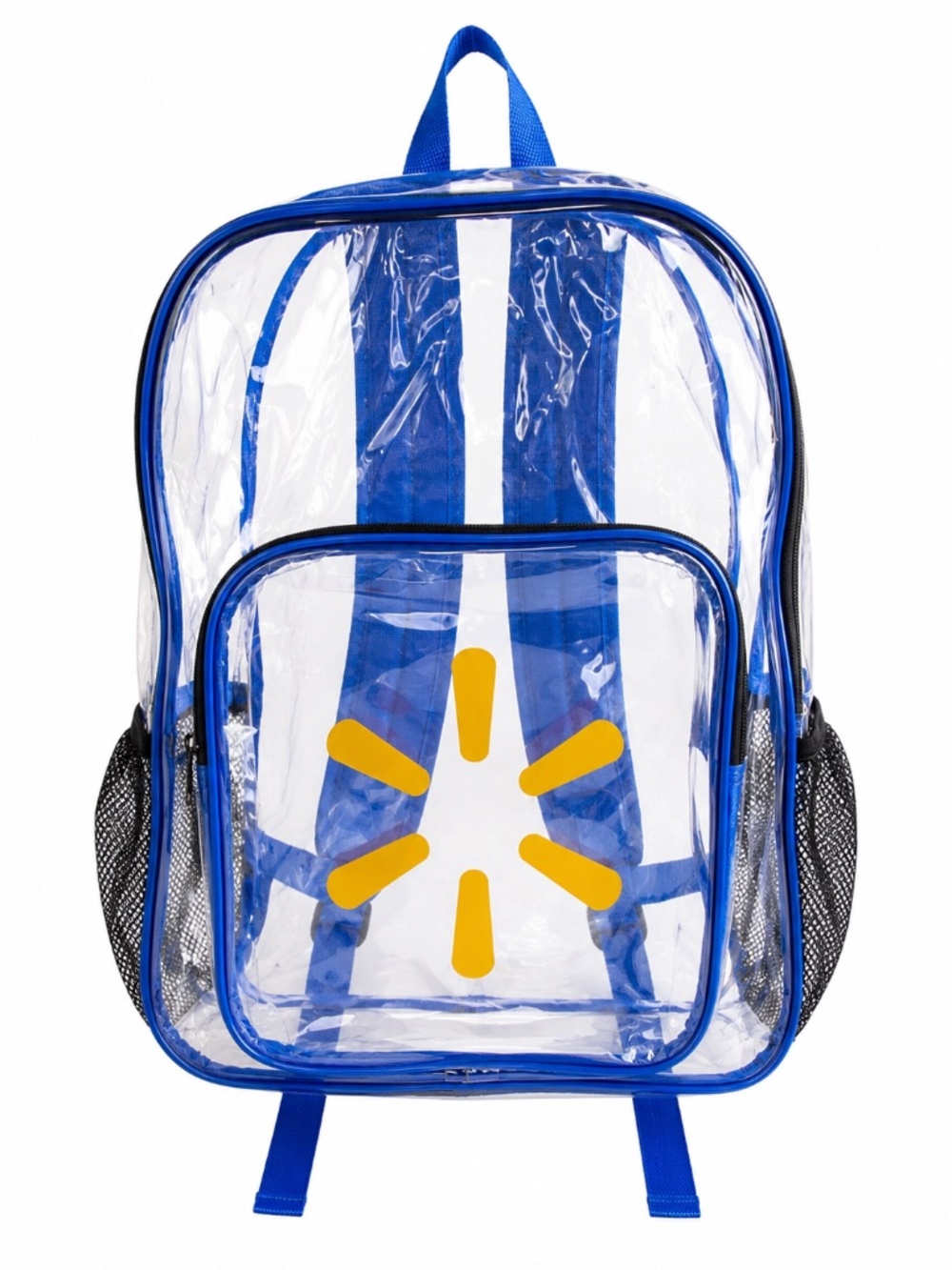 Walmart Official Associate Clear Backpack Blue Trim Transparent PVC